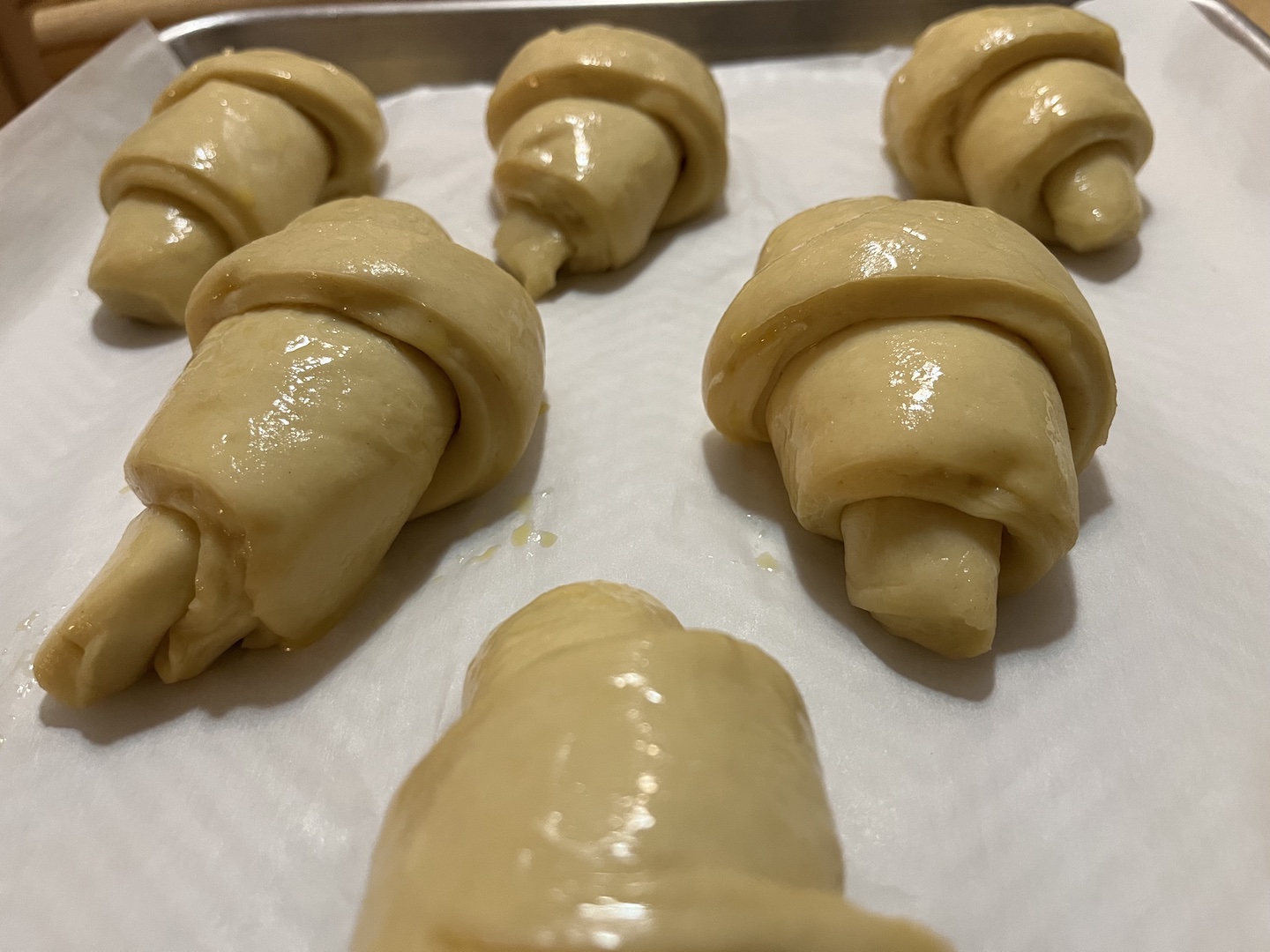 small batch croissants ready for the oven