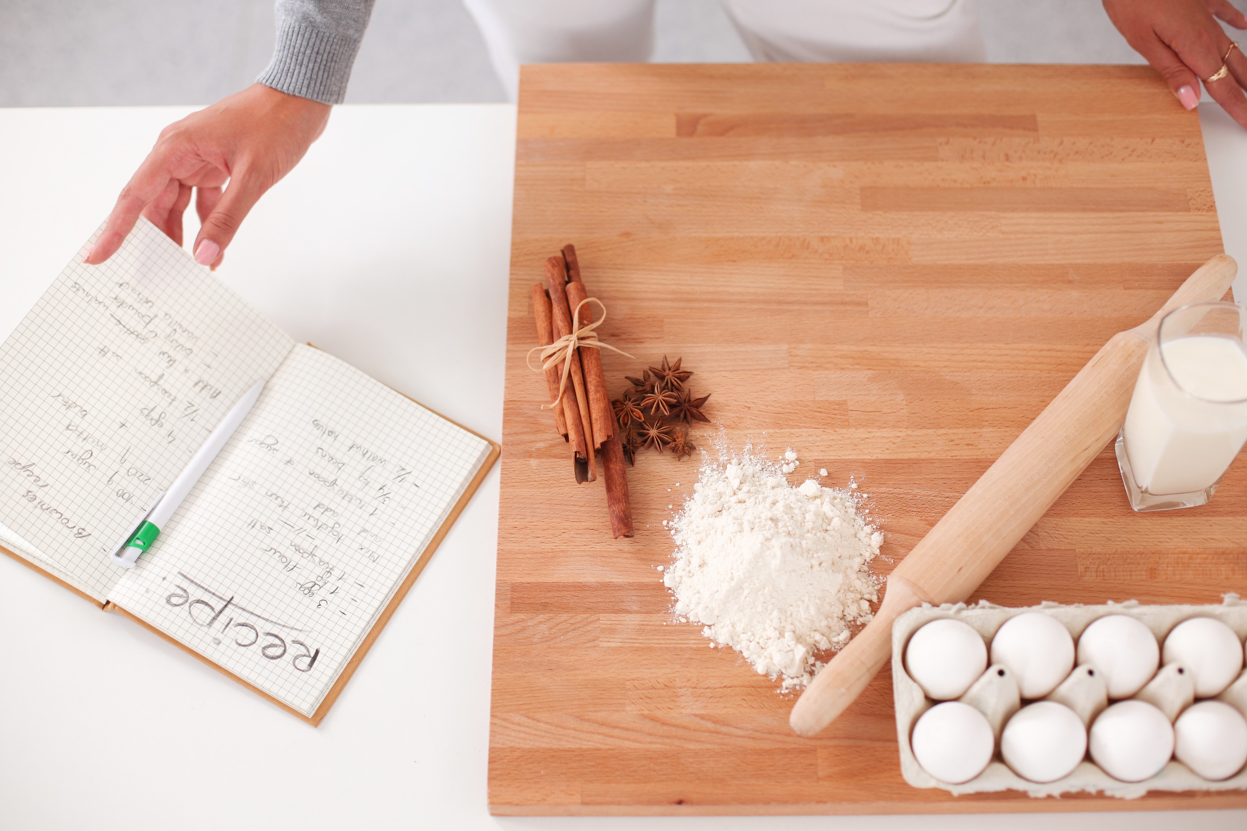 recipe cutting board eggs