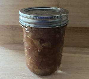 Refrigerated in an 8 oz canning jar