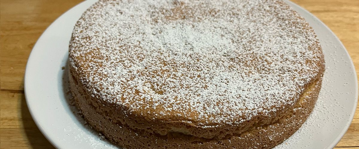 Almond Flour Cake dusted with powdered sugar