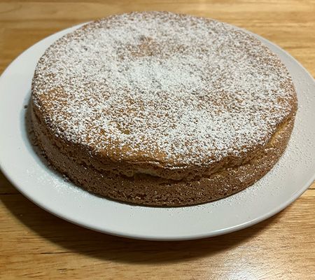 Almond Flour Cake dusted with powdered sugar